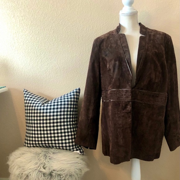 Pamela McCoy Couture brown leather jacket - Picture 2 of 8